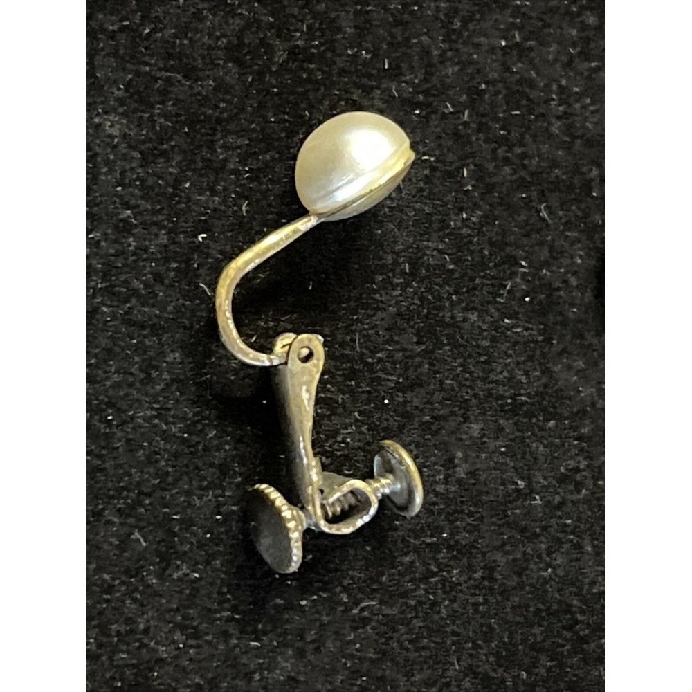 Adjustable Clip On Faux Pearl Earrings Vintage Jewelry Saccoccio Pat. Applied - Picture 5 of 6